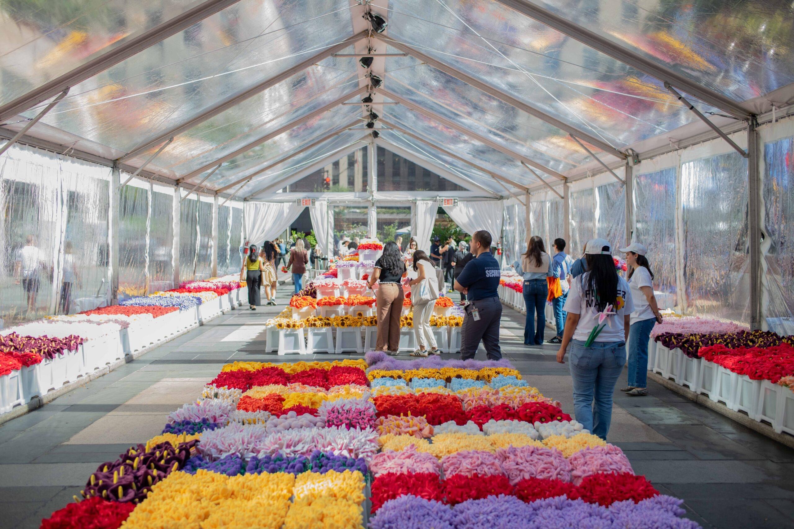 CJ Hendry Brings Flower Market 2.0 to Rockefeller Center with Plush Floral Spectacle